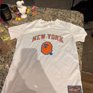 Bape New York Graphic Tee - White and Orange